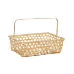 Cesta de Bambú con Asa Transversal Grande. 40x30x12